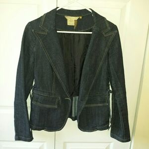 Very Nice Dark Denim Lined Jacket Blazer Size M
